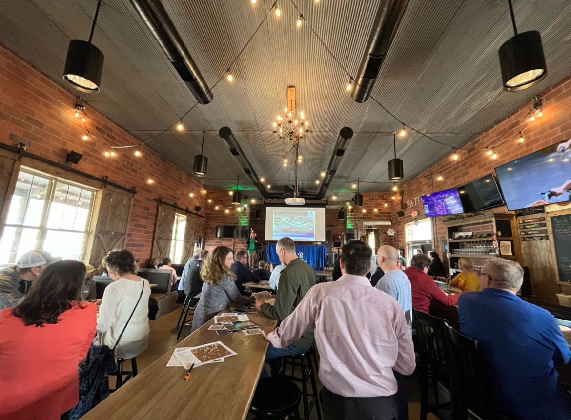 A Bondurant Chamber of Commerce meeting at Recliamed Rails Brewery